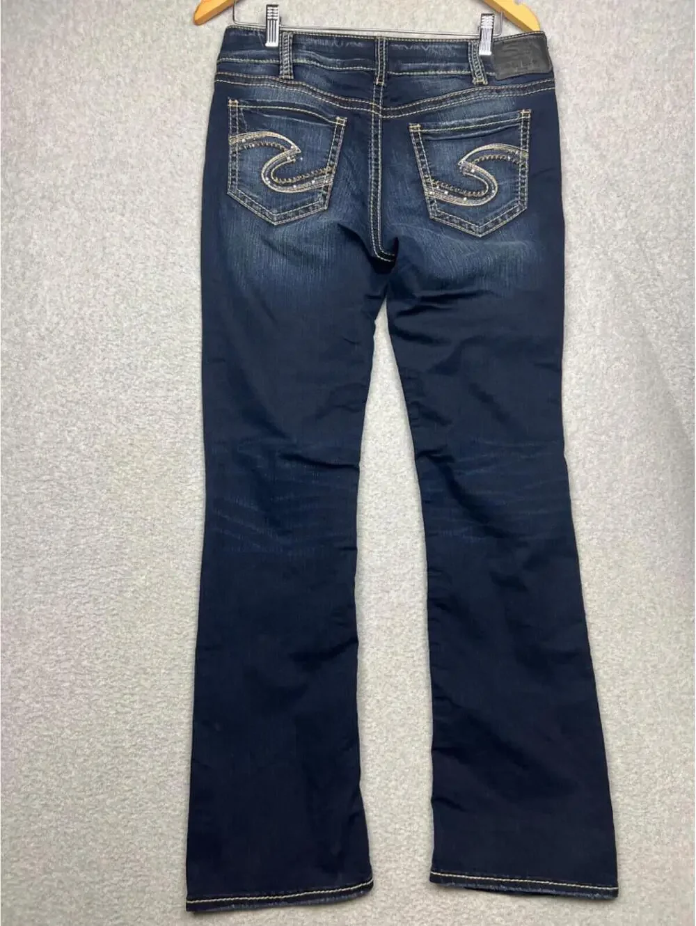 Silver Jeans Suki Super Stretch Mid Slim Boot Jeans W30 L33 Dark Wash Western